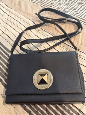 kate spade Navy Crossbody with Gold-Tone Pyramid Turnlock